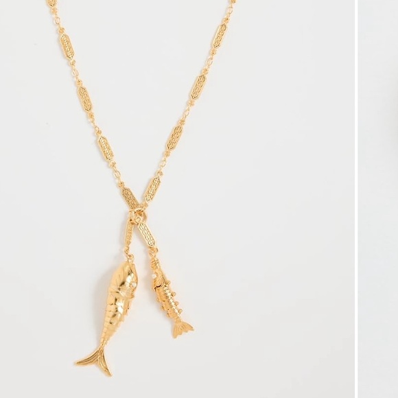 Gold Fish Pendant Necklace - Picture 2 of 3